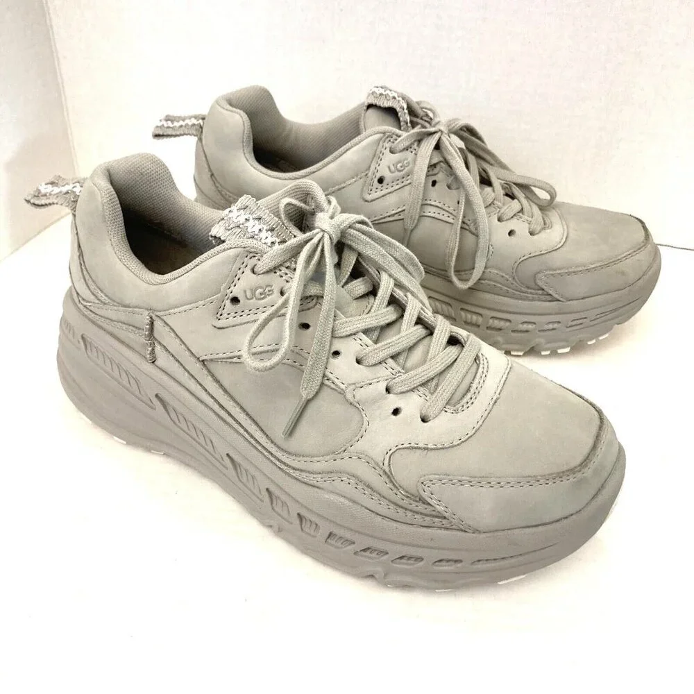 UGG CA805 Nubuck Leather Sneakers Women's Size 10 Gray Goat Shoes